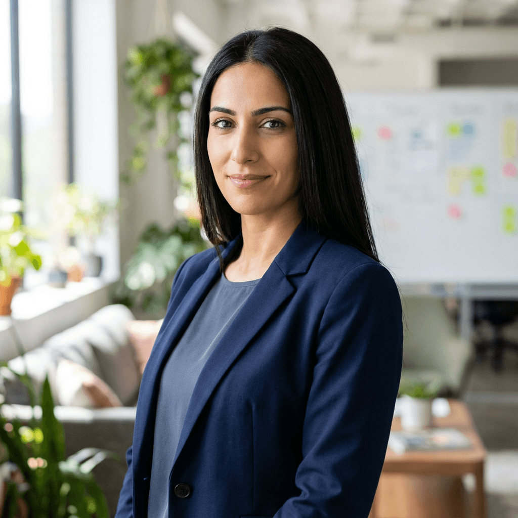 Portrait of a female marketing professional in a modern office