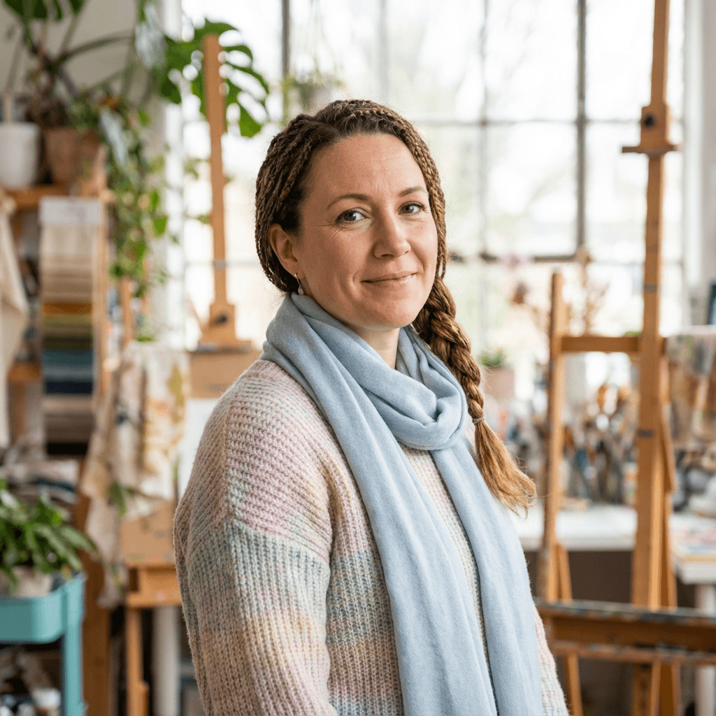 Professional headshot of a female media client