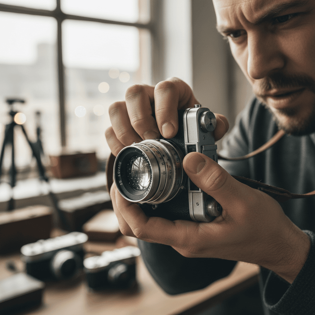 Careful lens maintenance in studio