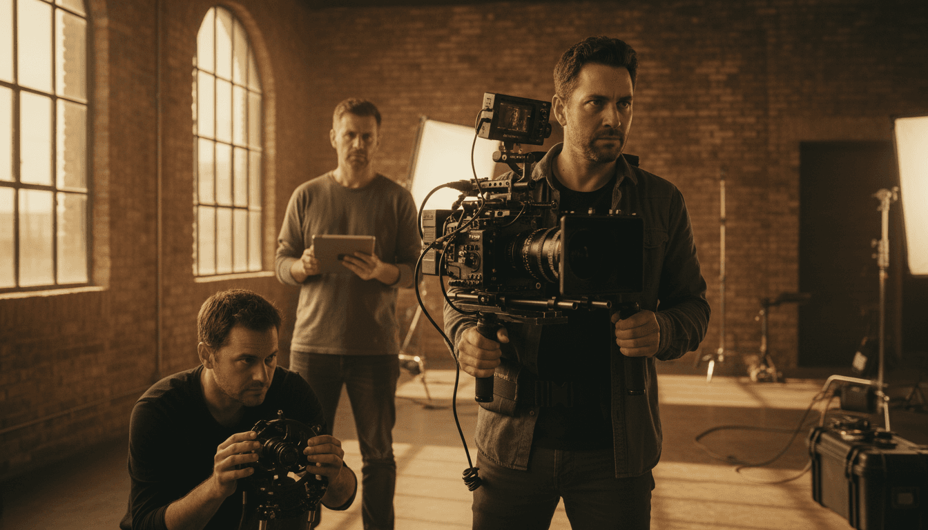 Video production crew on set
